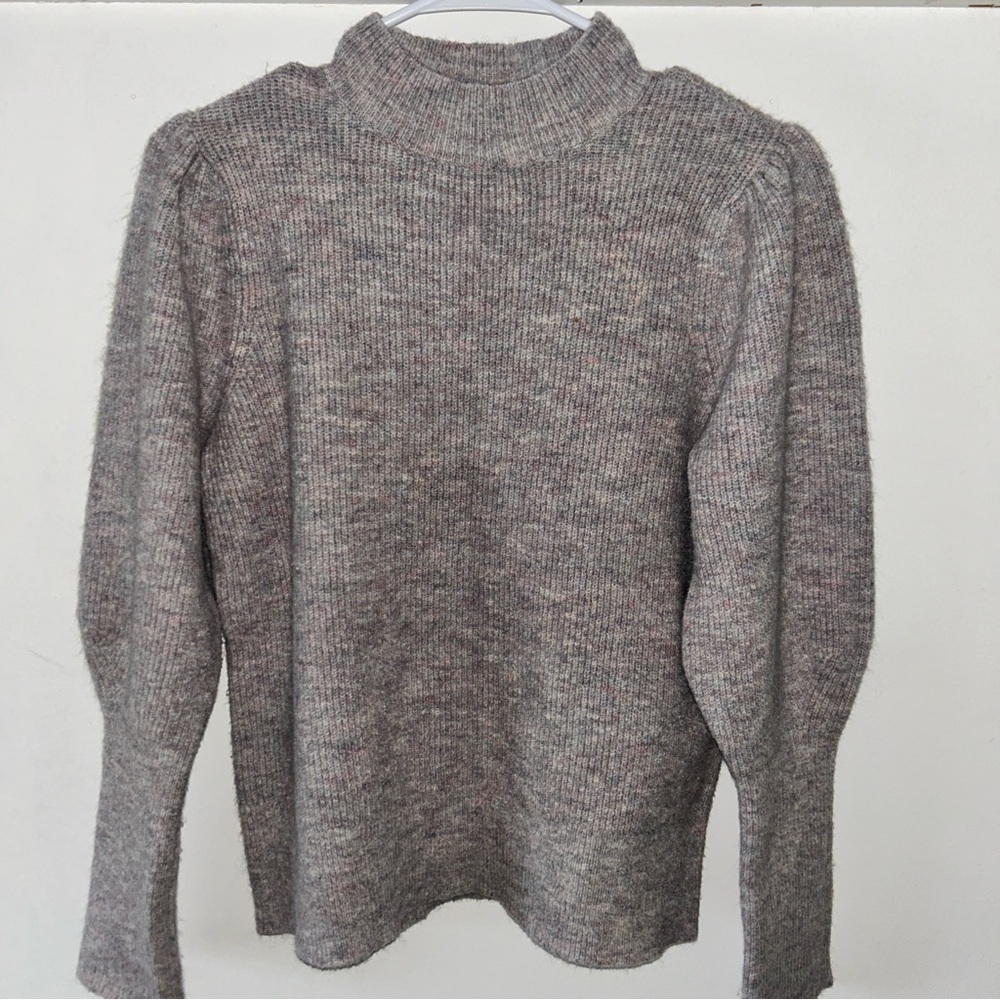LOFT Heathered Gray Women's Turtleneck Sweater